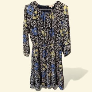 🌹Loft  floral long sleeve smocked waist tiered dress.